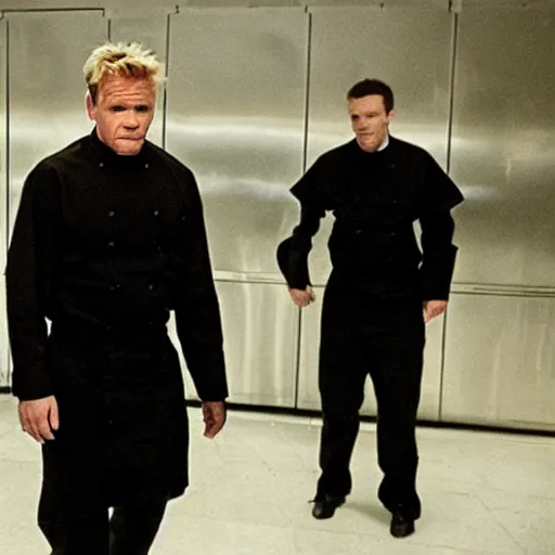Image similar to A still of Gordon Ramsay in The Matrix
