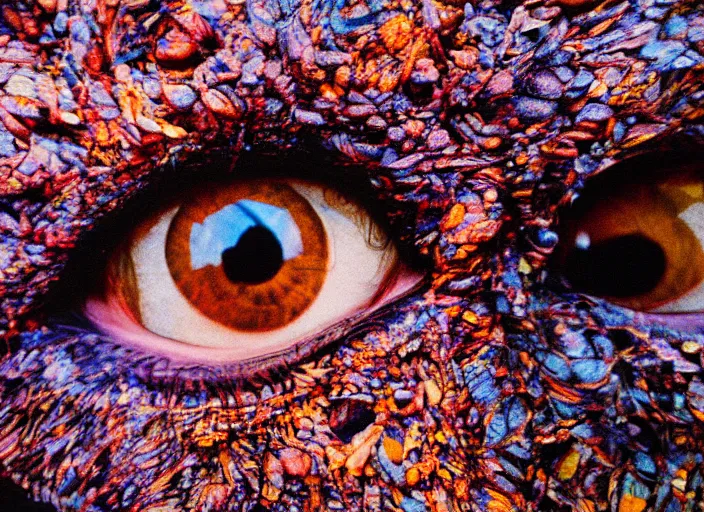 Prompt: photo of the beast with a million eyes, fujifilm velvia 5 0