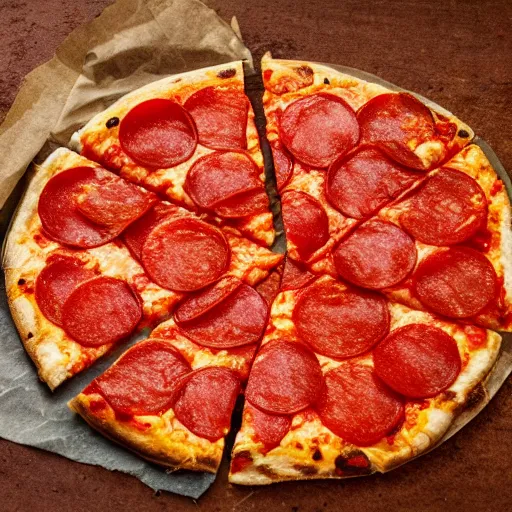 Image similar to professional photo of a slice of pepperoni pizza, 4k, highly detailed