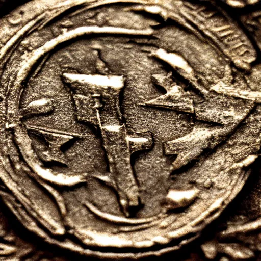 Prompt: medieval coin texture, 4 k, studio lighting, flickr, hyper detailed