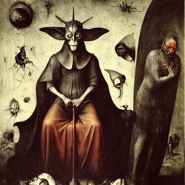 Image similar to full color hd photo of mephistopheles, octane render 4 k, by hieronymus bosch, joel peter witkin, annie liebovitz. gustave dore,