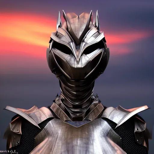 Prompt: chest up bust shot, realistic detailed stunning beautiful armored anthropomorphic humanoid female robot dragon, looking to the side with an elegant pose, smooth and streamlined armor and design made of steel, sharp claws and sharp teeth, high quality head, Slick LEDs, standing on two legs, on the beach during sunset, high quality, cinematic art, sunset lighting, 3D render, 8k, artstation, deviantart, furaffinity