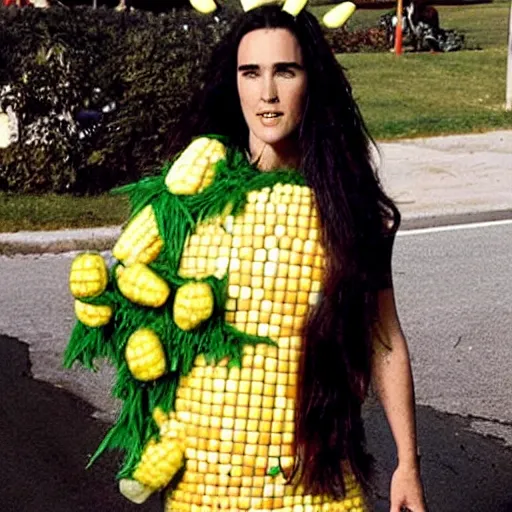 Image similar to jennifer connelly wearing a corn costume