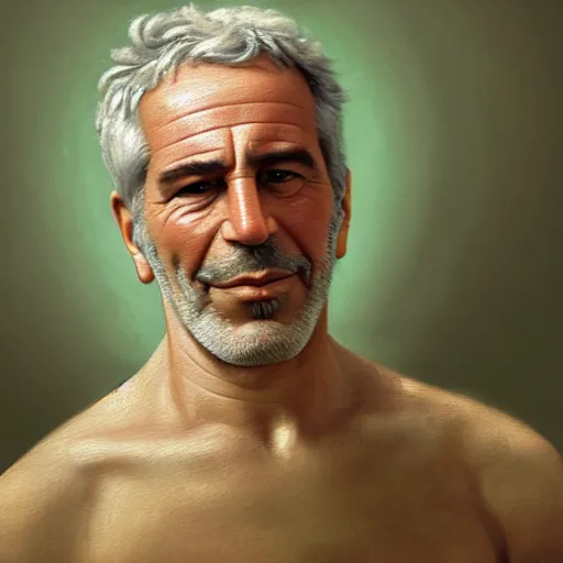 Prompt: A fantasy book style portrait painting of Jeffrey Epstein, François Boucher, Oil Painting, unreal 5, DAZ, hyperrealistic, octane render, Regal, Refined, Detailed Digital Art, RPG portrait, William-Adolphe Bouguereau, Michael Cheval, Walt Disney (1937), Volumetric Golden dappled dynamic lighting, Highly Detailed, Cinematic Lighting, Unreal Engine, 8k, HD