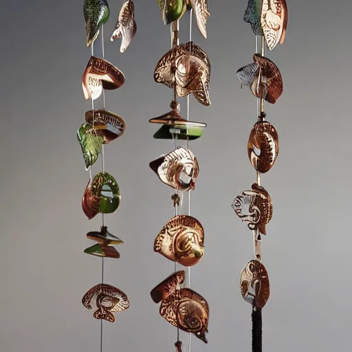 Prompt: ornamental wind chimes, professional photography