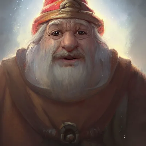 Image similar to a detailed portrait of an old gnome wizard, by justin gerard and greg rutkowski, digital art, realistic painting, dnd, character design, trending on artstation