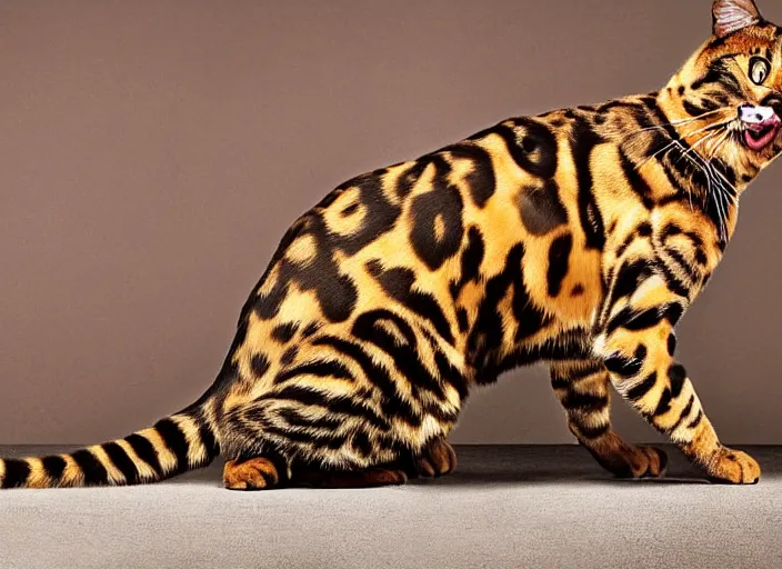 Prompt: Danny DeVito as a bengal cat