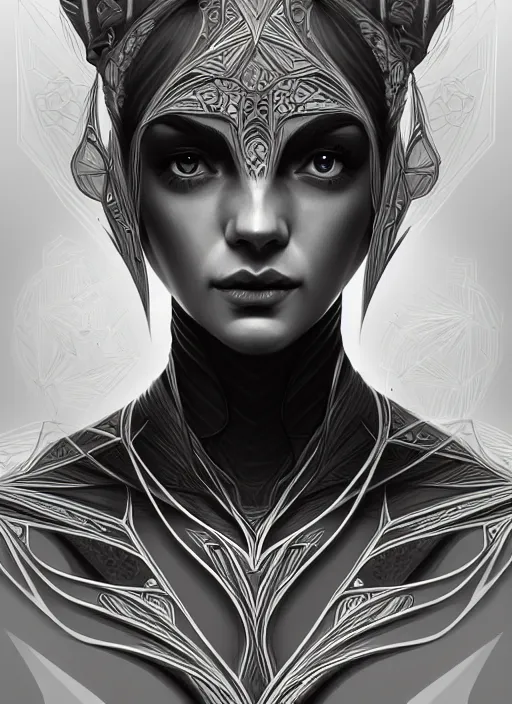 Prompt: symmetry!! full shot sketch!! of a female character, sketch!!, intricate, elegant, highly detailed, digital painting, artstation, concept art, sharp focus, illustration, art by grzegorz przybys and yintiong