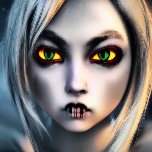 Image similar to full shot portrait of angry darkness anime girl at moonlight, gothic wearing, worrying eyes, inspired by Tim Burton, detailed, unreal engine 4k volumetric light, fog,