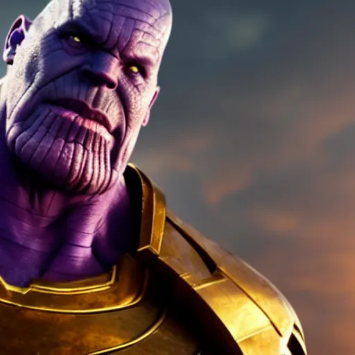 Prompt: thanos in a scene from the movie avengers, a colorized photo by michelangelo, trending on cg society, antipodeans, # vfxfriday, 8 k resolution, uhd image