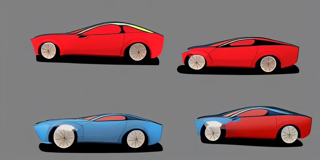 Image similar to mashup concept of two cars as one. No background, concept art style.