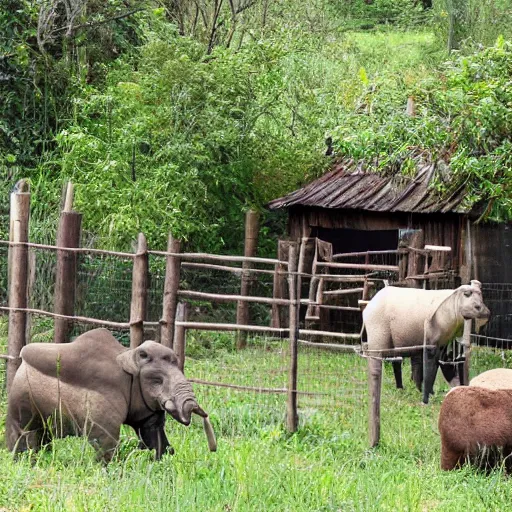 Prompt: rustic zoo