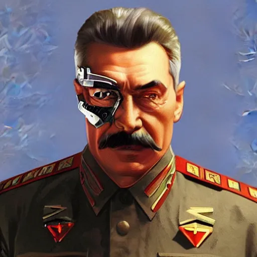 Prompt: joseph stalin as heavily damaged t - 8 0 0 terminator, highly detailed, digital painting, artstation, concept art, matte, sharp focus, illustration, art by artgerm and greg rutkowski and alphonse mucha