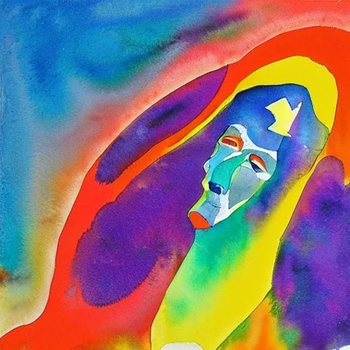 Prompt: uncreated all - encompassing void, dramatic afternoon lighting, intense watercolor, heavy metal, by peter max