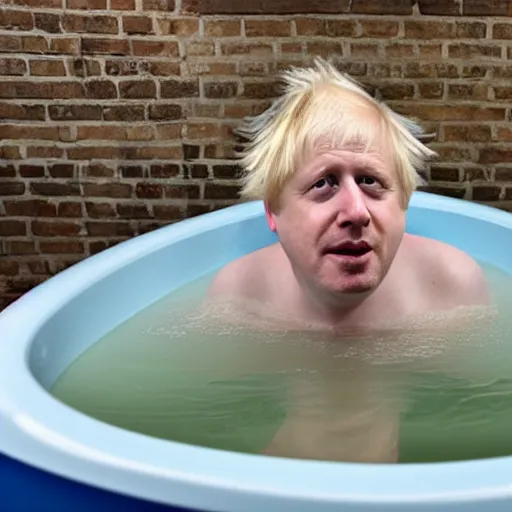 Image similar to boris johnson stuck in a bath tub full of beans