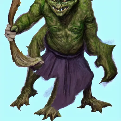 Image similar to troll goblin monster mage concept art