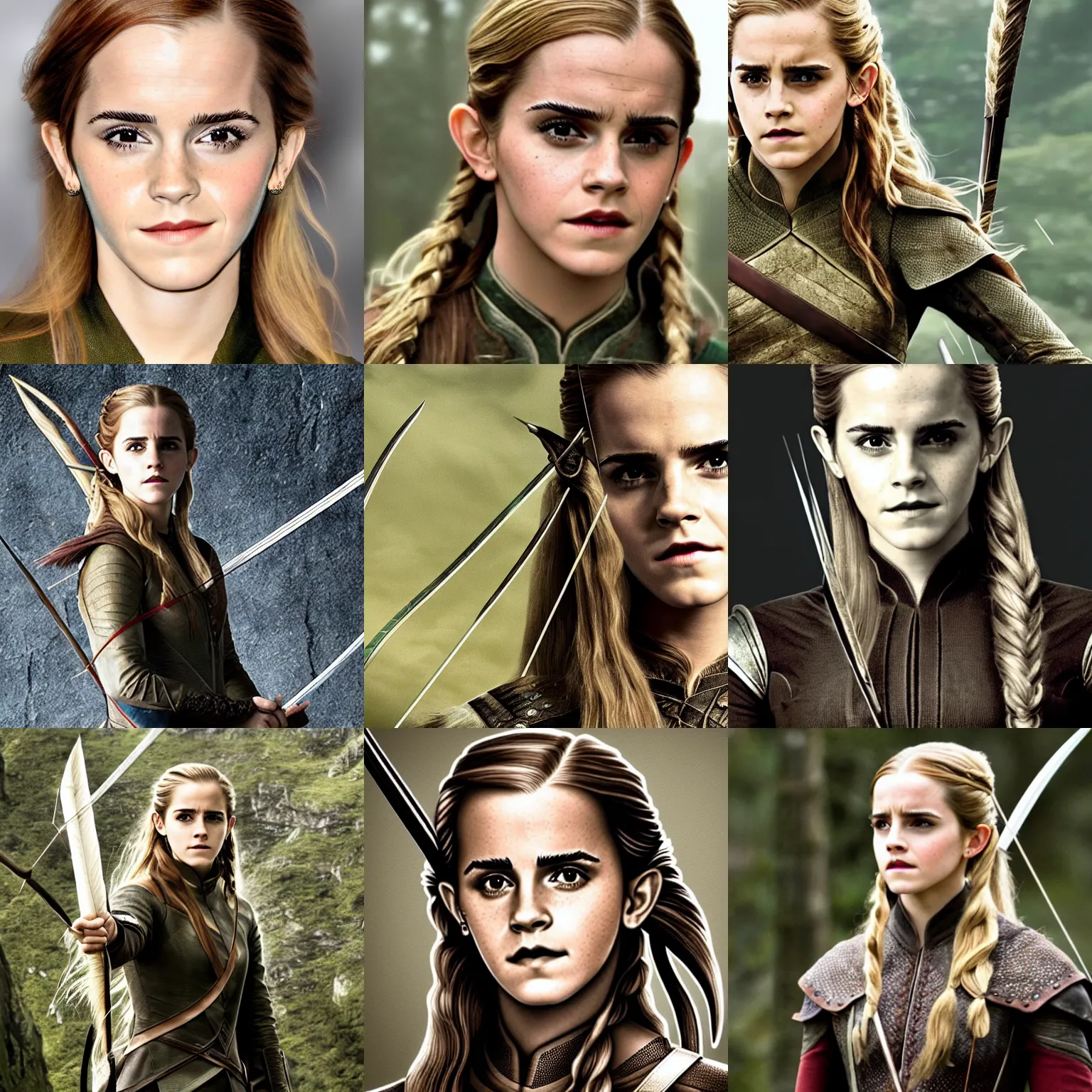 Prompt: Emma Watson as Legolas