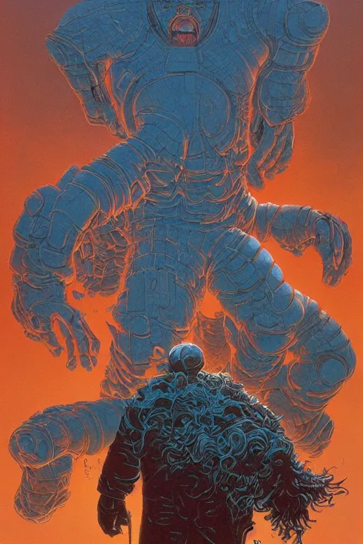 Image similar to masterpiece book cover illustration by the great famous sci - fi artist michael whelan.