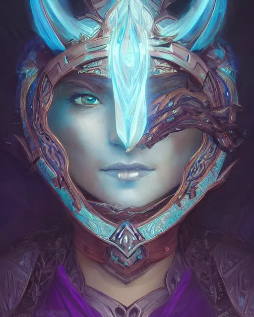 Prompt: Portrait of a Fantasy turquoise knight, moonlit, HD, illustration, epic, D&D, fantasy, intricate, elegant, highly detailed, digital painting, artstation, concept art, smooth, sharp focus, illustration, art by artgerm and greg rutkowski and alphonse mucha, monster hunter illustrations art book