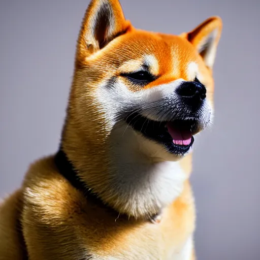 Image similar to professional photograph of a shiba inu wearing a fancy outfit, high quality, HD, 8K, highly detailed