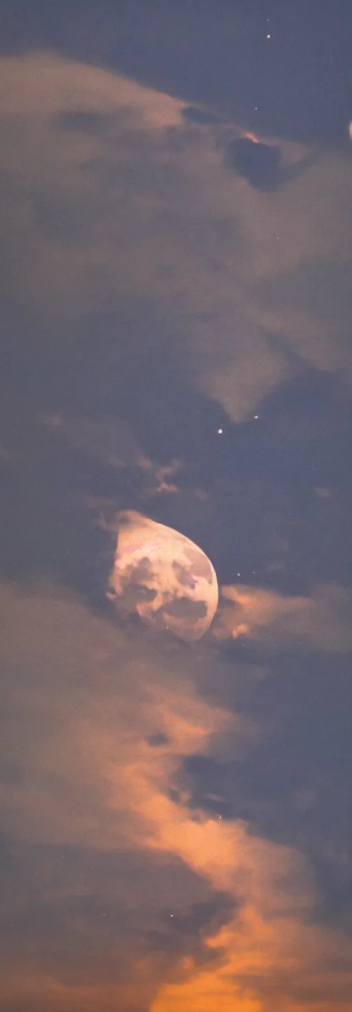 Prompt: a photograph of the moon exploding and hitting the earth, realistic, cinematic,