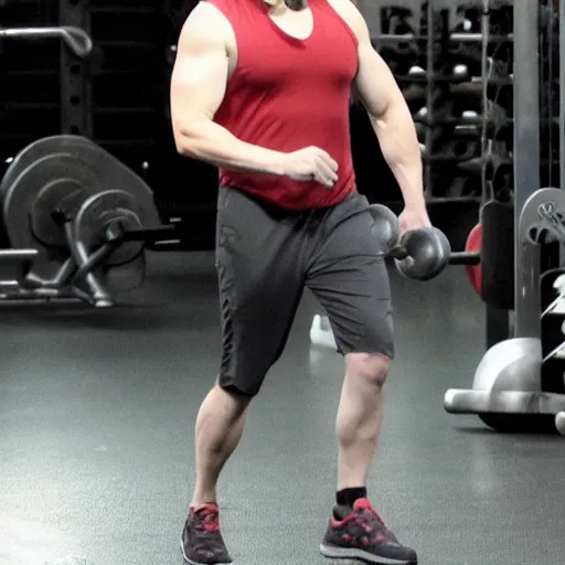 Prompt: elon musk hitting the gym