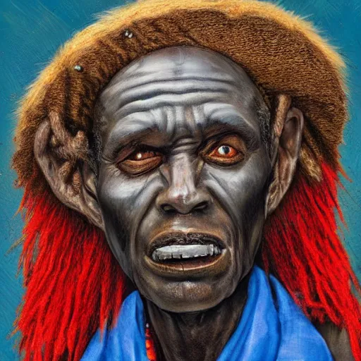 Image similar to portrait of a witch doctor, hyper realistic