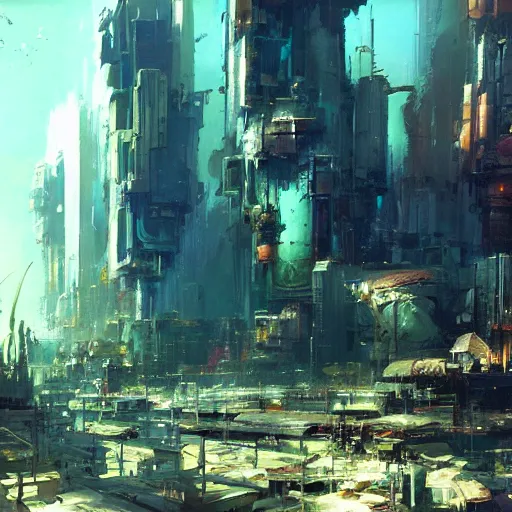 Image similar to a utopian city scape, beautiful, futuristic, lush, craig mullins