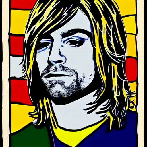 Image similar to kurt cobain pop art,