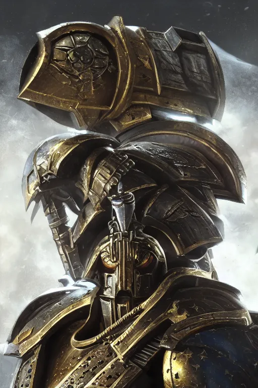 Image similar to armor portrait heros warhammer 4 0 k horus heresy fanart - the primarchs emperor by johannes helgeson animated with vfx concept artist & illustrator global illumination ray tracing hdr fanart arstation zbrush central hardmesh 8 k octane renderer comics stylized