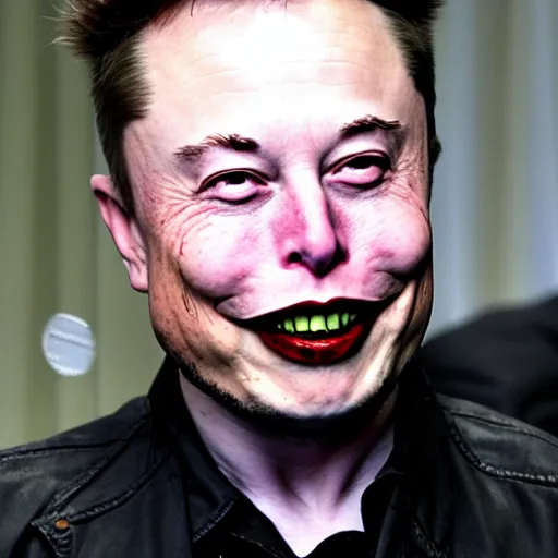 Prompt: elon musk cosplaying as the joker