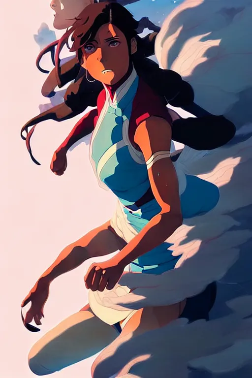 Prompt: a ultradetailed painting of korra by conrad roset, greg rutkowski and makoto shinkai trending on artstation