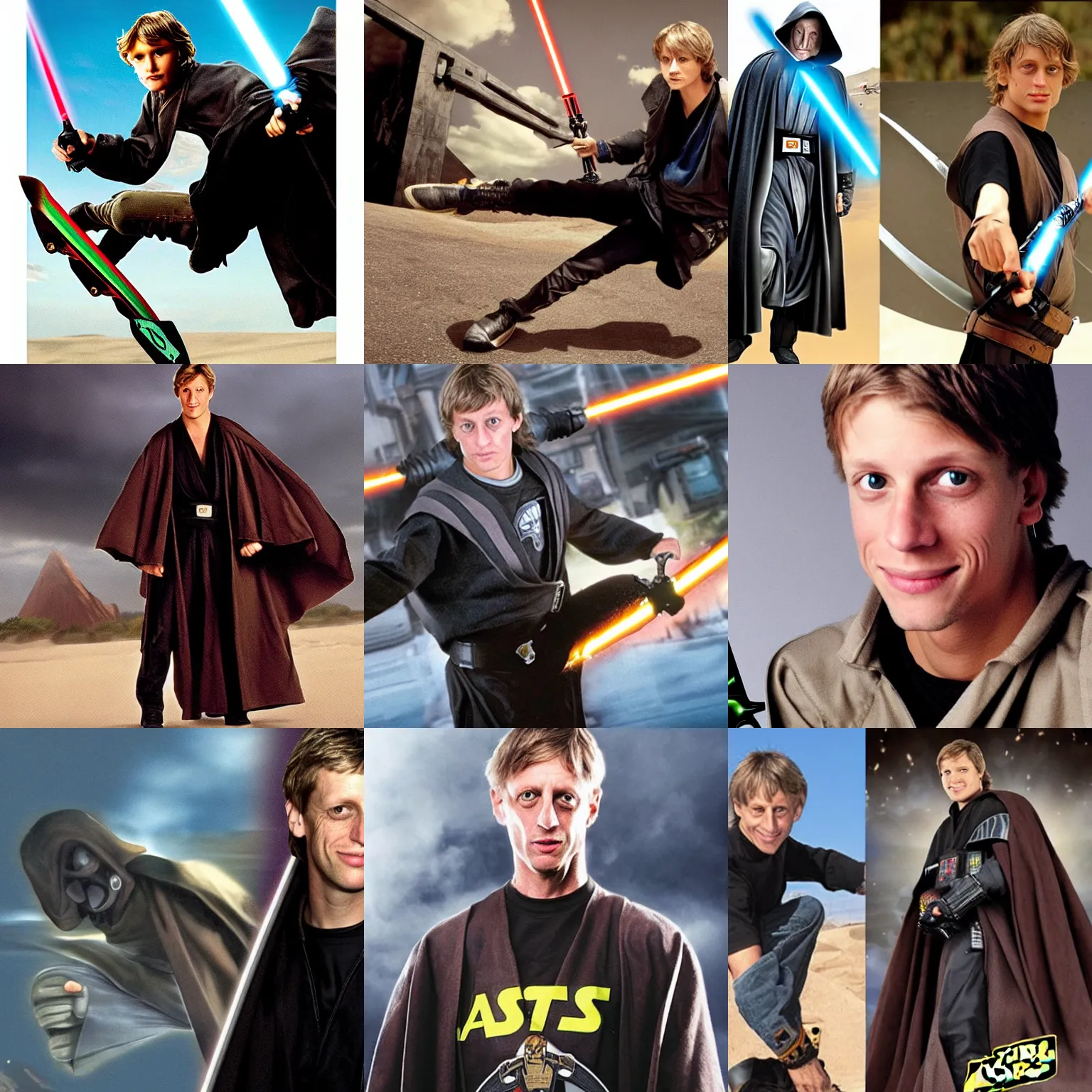 Prompt: Tony Hawk as Anakin Skywalker