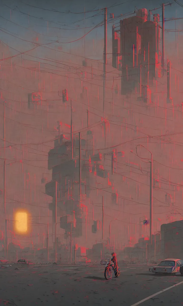 Image similar to akira, by simon stalenhag