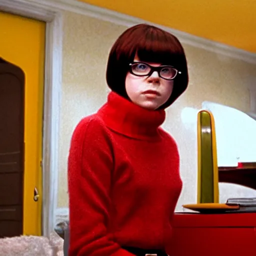 Image similar to Velma as a protagonist in a Wes Anderson film