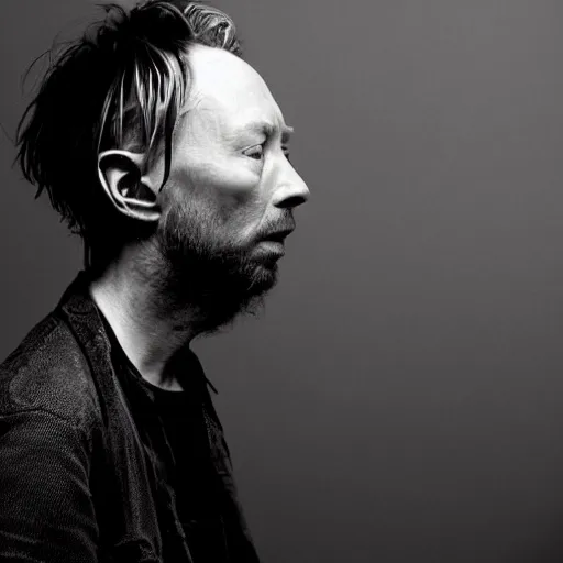 Prompt: Thom Yorke singer songwriter, ultrafine detail, chiaroscuro, associated press photo