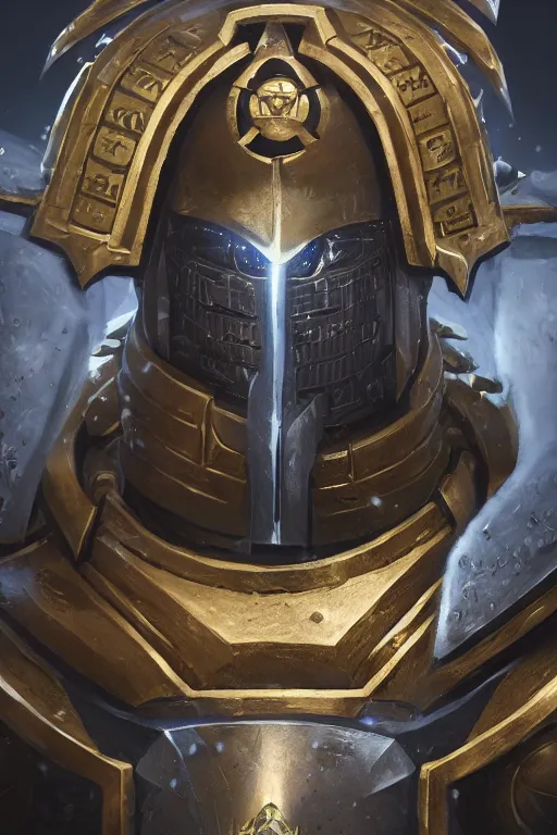 Image similar to armor portrait heros warhammer 4 0 k horus heresy fanart - the primarchs emperor by johannes helgeson animated with vfx concept artist & illustrator global illumination ray tracing hdr fanart arstation zbrush central hardmesh 8 k octane renderer comics stylized