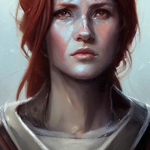 Image similar to portrait of a woman by greg rutkowski, a jedi commander, mara jade, wearing the tactical gear of the galactic alliance, star wars expanded universe, she is about 4 0 years old, highly detailed portrait, digital painting, artstation, concept art, smooth, sharp foccus ilustration, artstation hq