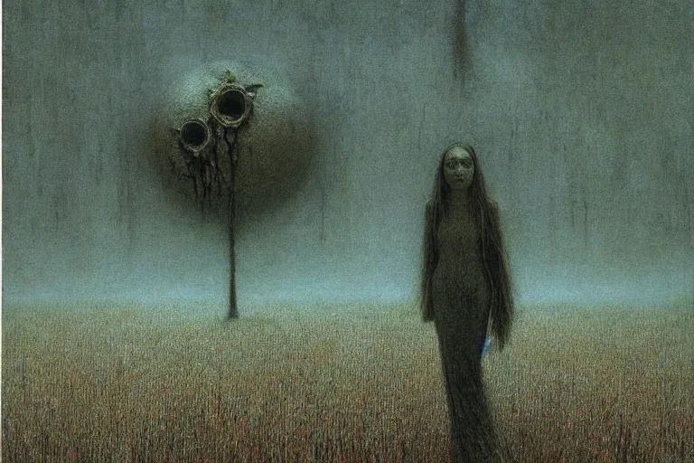 Prompt: horror film directed by beksinski, screeshot, photorealistic