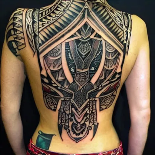 Image similar to female tribal tattoo, detailed