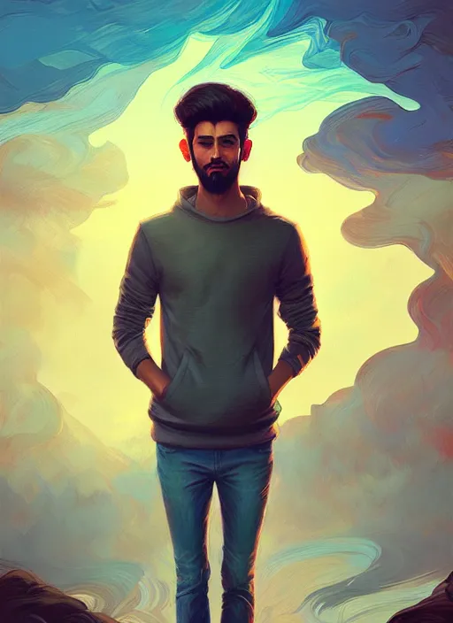 Image similar to handsome kaksahi, half body shot, path traced, highly detailed, high quality, digital painting, alena aenami, lilia alvarado, shinji aramaki, karol bak, alphonse mucha, tom bagshaw