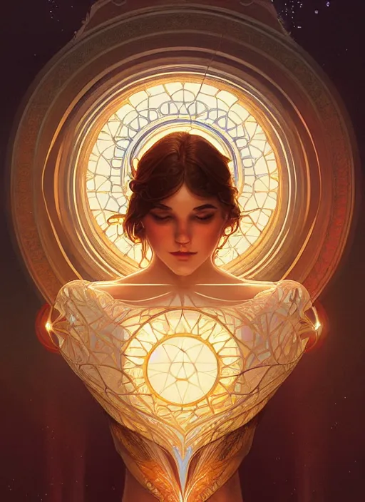 Image similar to symmetry!! portrait of water, glowing lights!! intricate elegant, highly detailed, digital painting, artstation, concept art, smooth, sharp focus, illustration, art by artgerm and greg rutkowski and alphonse mucha