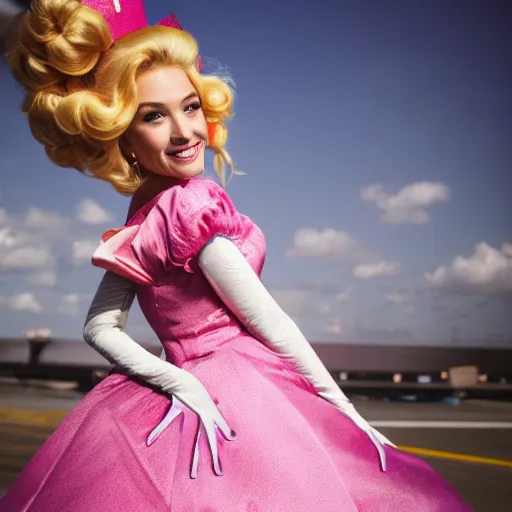 Image similar to princess peach as runway model, 8k photography