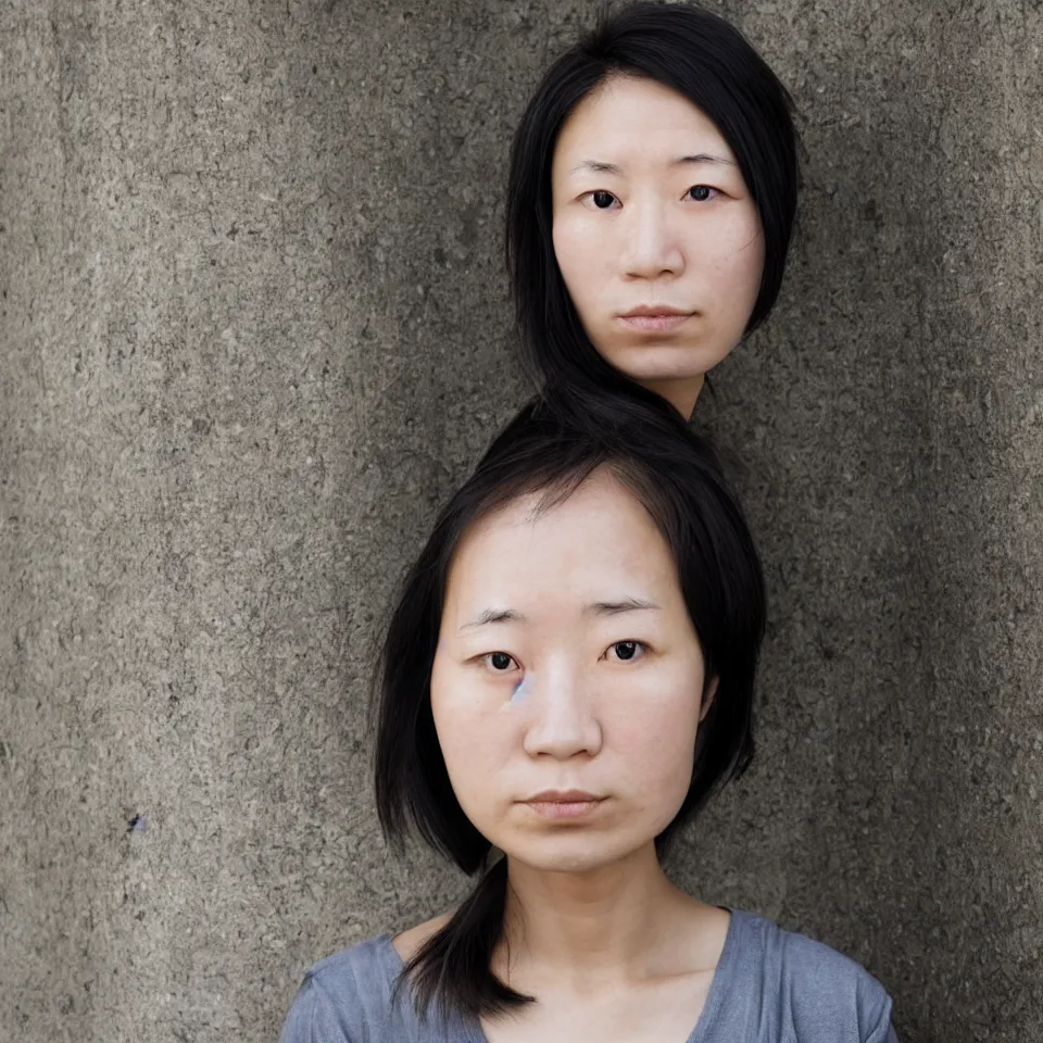 Prompt: front view portrait of a single half-japanese female, digital photography