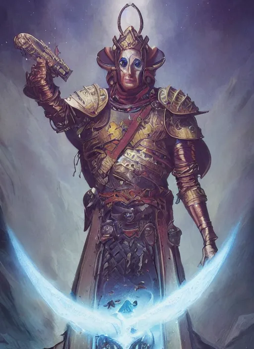 Image similar to hyper realistic photography portrait of medieval religious occult space paladin amazon cinematic, brom, moebius, peter mohrbacher, james gurney, greg rutkowski comic cover