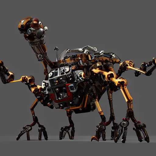 Image similar to hexapod beast, robotic, convex, kitbashing, robot, unreal engine, 4 k