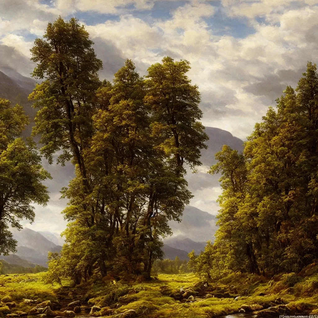 Image similar to scottish highlands, natural lighting, painting by ivan shishkin