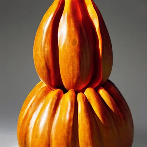 Image similar to gourd shaped like the face of amber heard hybrid intercross mix as a gourd