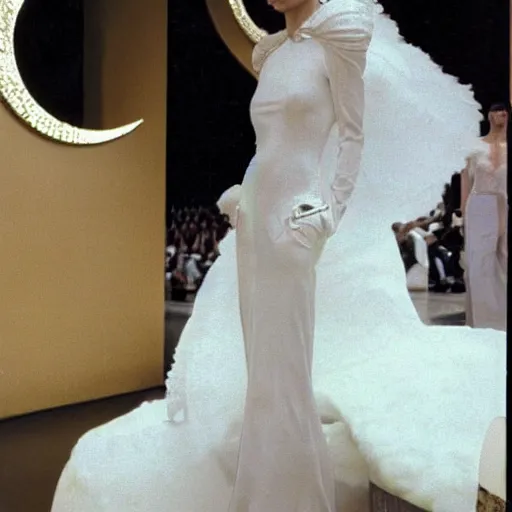 Image similar to the Moon Princess in a Palladium Gown in Christian Dior's, Haute Couture Spring/Summer 1992 collection.