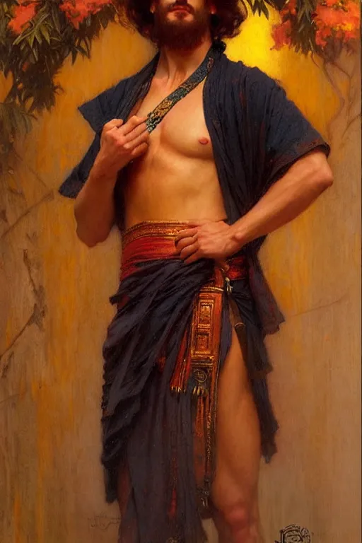 Image similar to male, taoism, painting by gaston bussiere, greg rutkowski, j. c. leyendecker, artgerm